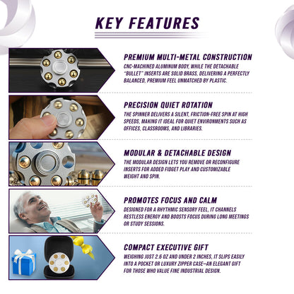 Metal Alloy Rotating Cylinder Spinner Fidget - Trending Wellness Store