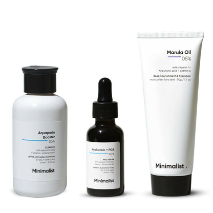 Minimalist Dry Skincare Kit - Face Wash, Moisturizer & Serum - Trending Wellness Store