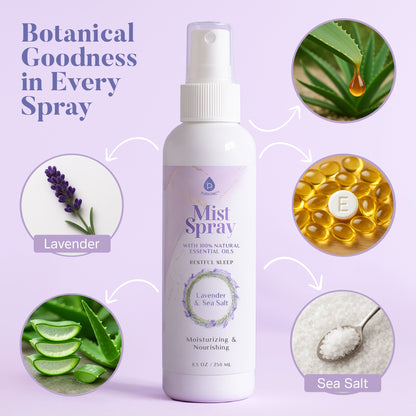 Mist Spray with 100% Natural Essential Oils – Lavender & Sea Salt Aromatherapy - Trending Wellness Store