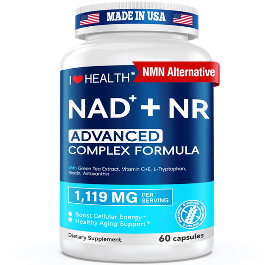 NAD+ Supplement 300mg with NR 150mg | NMN Alternative & Resveratrol-Like Benefits | 6000mg Green Tea Extract + Astaxanthin | Anti-Aging Cellular Energy Support | 60 Capsules, Made in USA - Trending Wellness Store