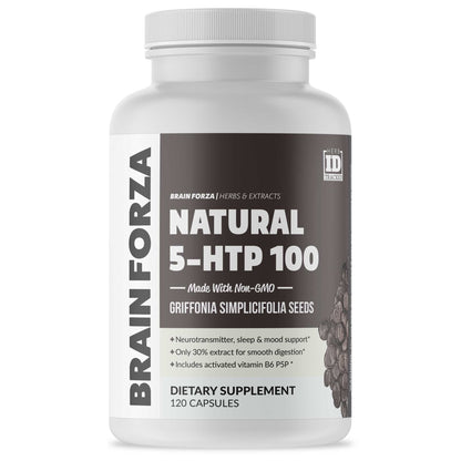 Natural 5-HTP 100mg w/ Vitamin B6, 120 Capsules - Trending Wellness Store