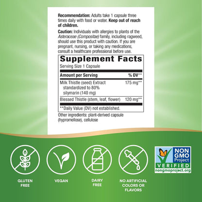 Nature's Way Milk Thistle Extract - Liver Function & Detoxification Support, 80% Silymarin (2 Pack: 240 Capsules) - Trending Wellness Store