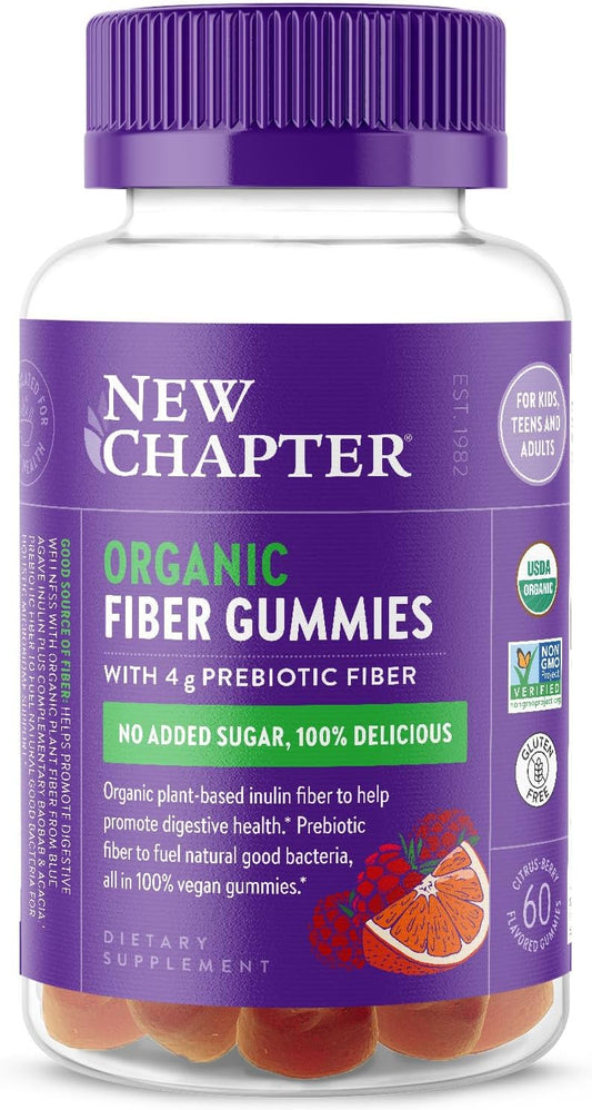 New Chapter Organic Fiber Gummies for Adults & Kids, Citrus-Berry Flavor, 60 ct (Plus Available DISCOUNTS!!) - Trending Wellness Store