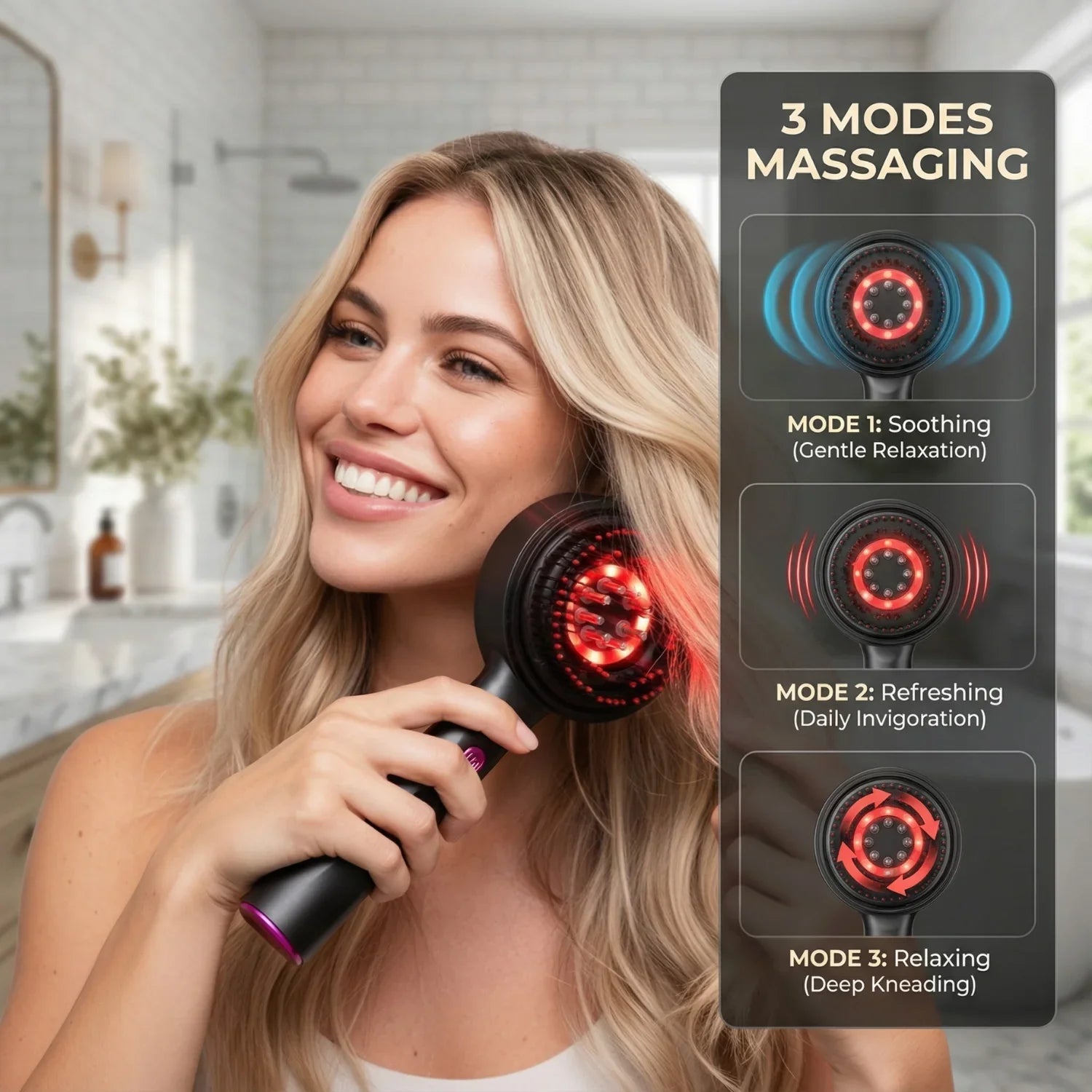 Nicebeam 3-in-1 Scalp Massager with Red Light Therapy for Hair Growth & Scalp Health - Trending Wellness Store