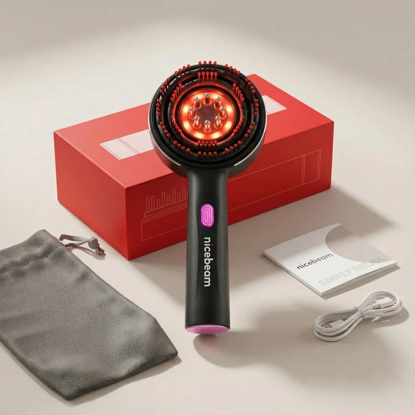 Nicebeam 3-in-1 Scalp Massager with Red Light Therapy for Hair Growth & Scalp Health - Trending Wellness Store