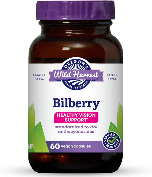 Oregon's Wild Harvest Bilberry Herbal Supplement, 880 mg, 60 Vegan Capsules (Plus Available DISCOUNTS!!) - Trending Wellness Store