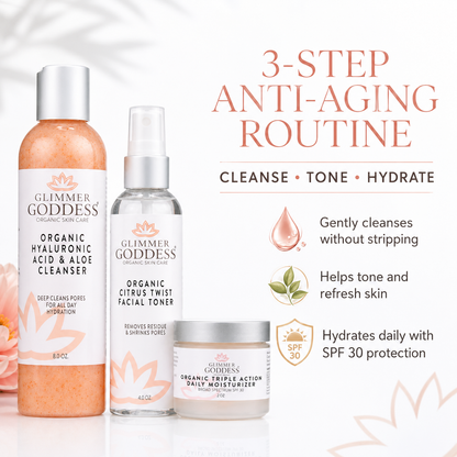 Organic 3-Step Anti-Aging Skin Care Routine - Trending Wellness Store