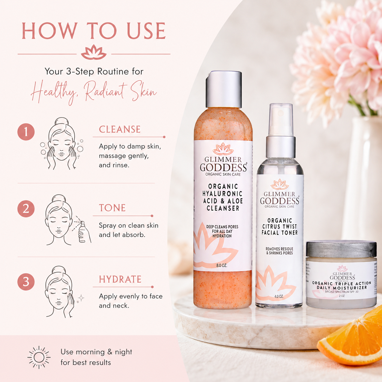 Organic 3-Step Anti-Aging Skin Care Routine - Trending Wellness Store