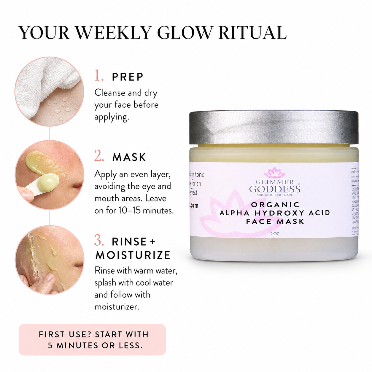Organic AHA Face Mask – Renewing Treatment for Exfoliation & Glow - Trending Wellness Store