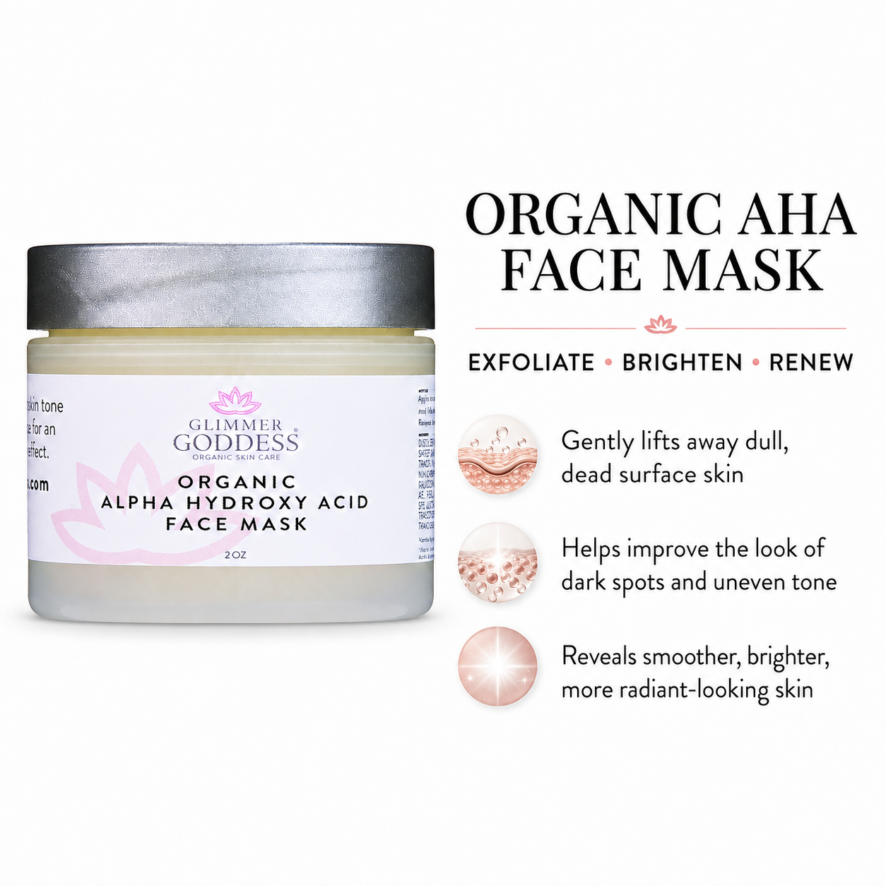 Organic AHA Face Mask – Renewing Treatment for Exfoliation & Glow - Trending Wellness Store