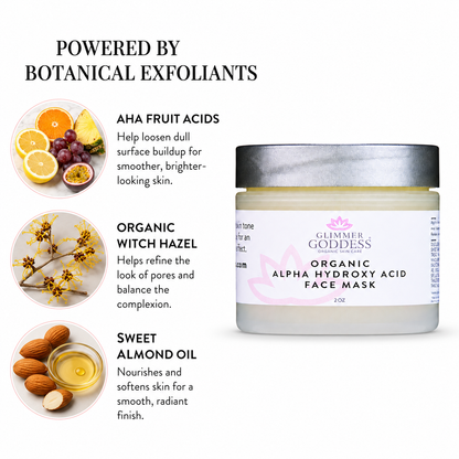 Organic AHA Face Mask – Renewing Treatment for Exfoliation & Glow - Trending Wellness Store