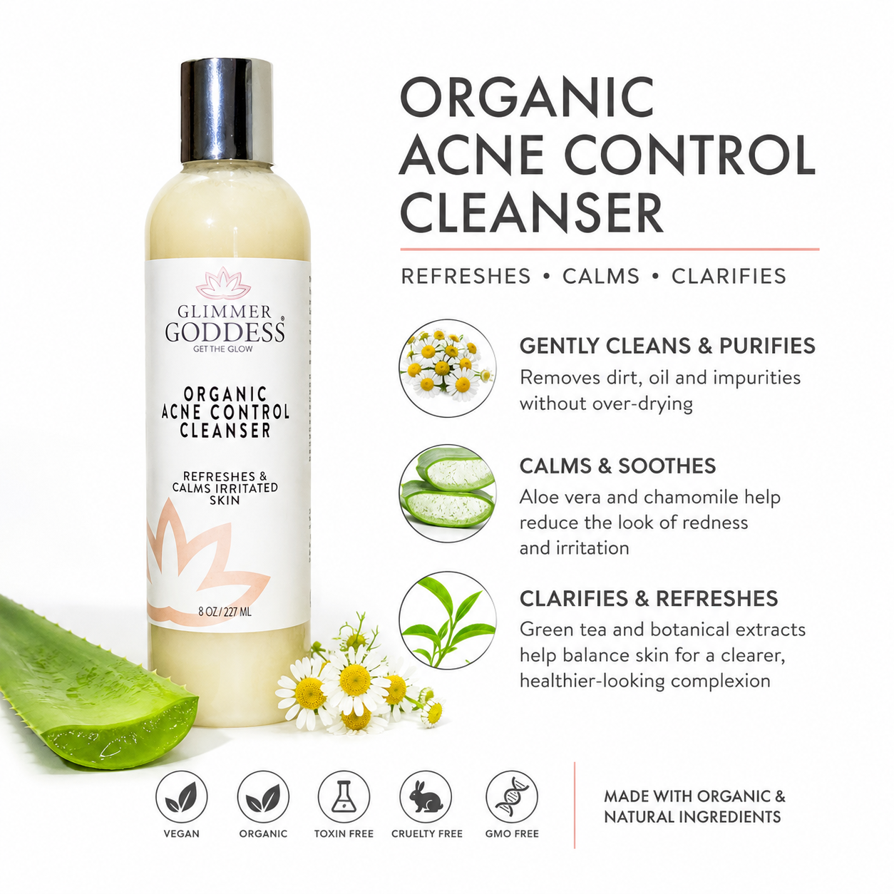 Organic Acne Cleanser – Gentle Face & Body Wash - Trending Wellness Store