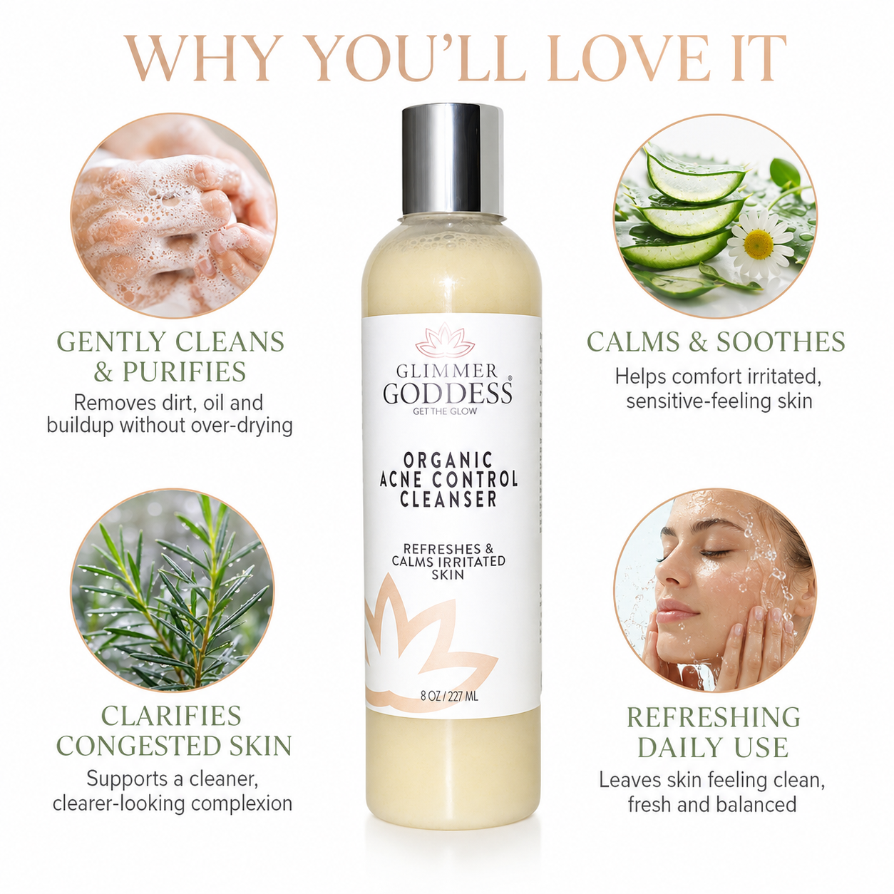 Organic Acne Cleanser – Gentle Face & Body Wash - Trending Wellness Store