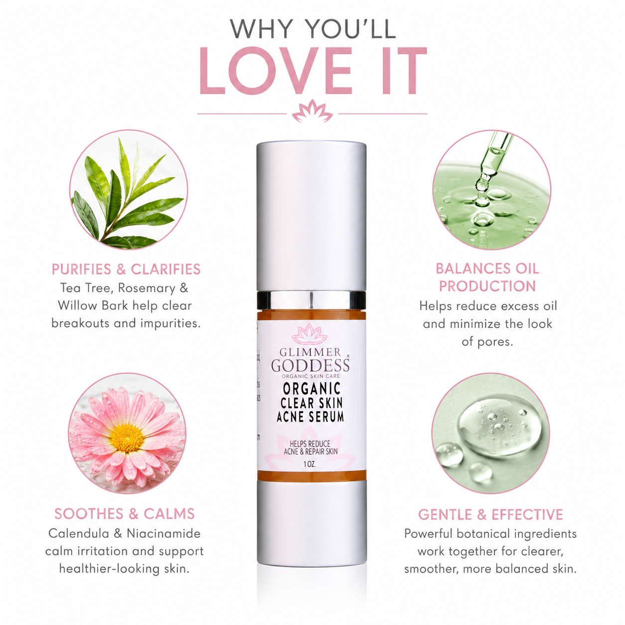 Organic Acne Serum – Oil Control & Pore Clearing Treatment - Trending Wellness Store