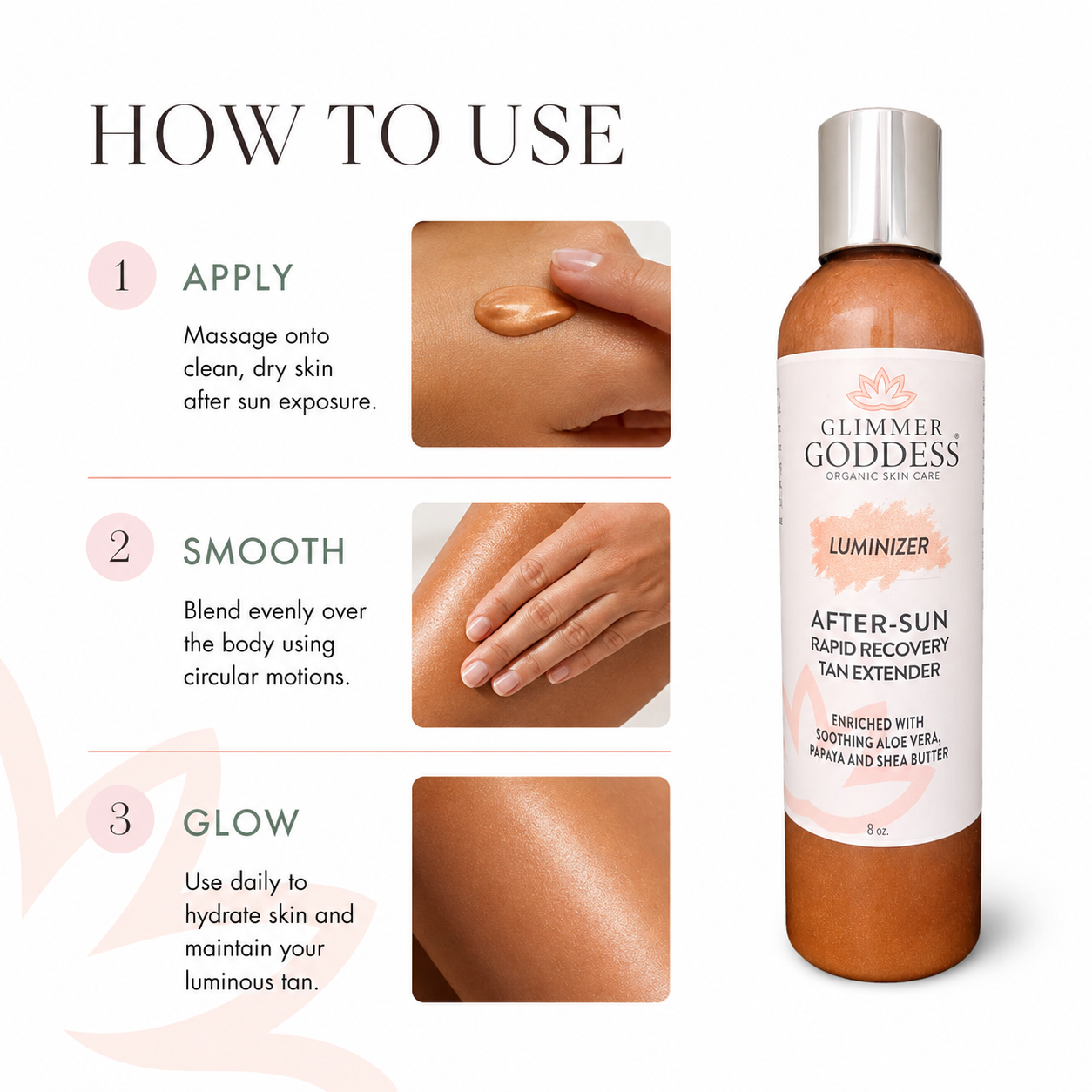 Organic After Sun Lotion & Tan Extender – Luminizing Shimmer - Trending Wellness Store