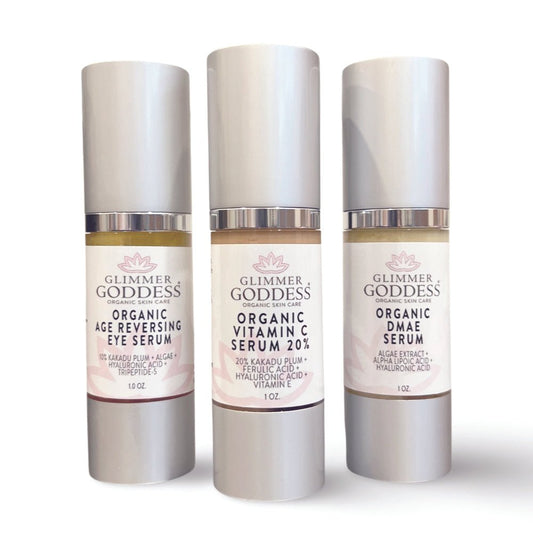 Organic Anti-Aging Trio – Vitamin C & Firming Serums - Trending Wellness Store