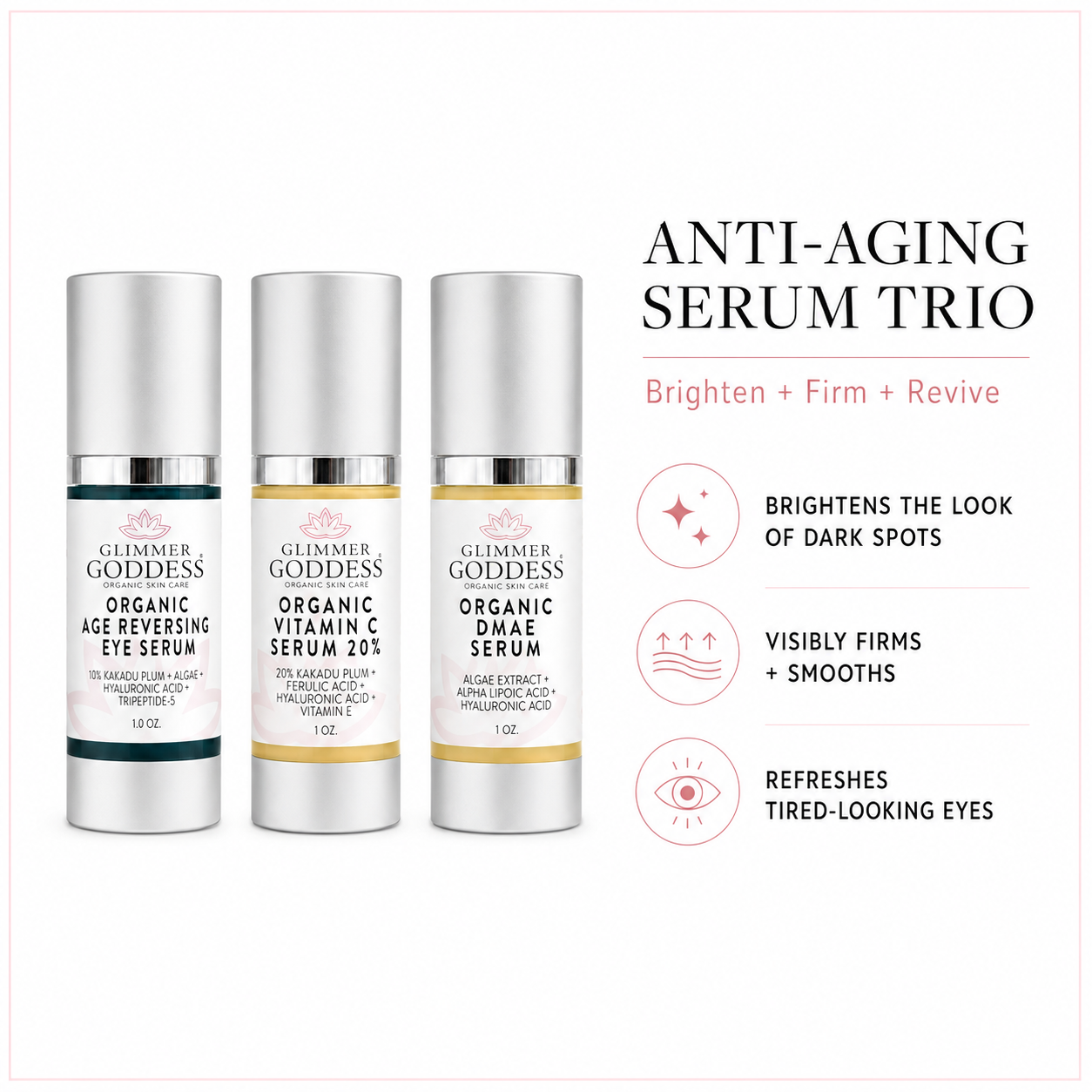 Organic Anti-Aging Trio – Vitamin C & Firming Serums - Trending Wellness Store