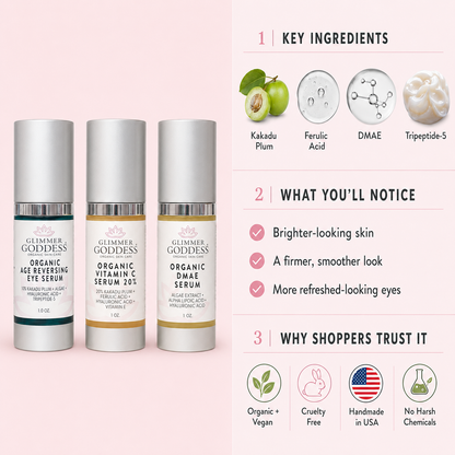 Organic Anti-Aging Trio – Vitamin C & Firming Serums - Trending Wellness Store