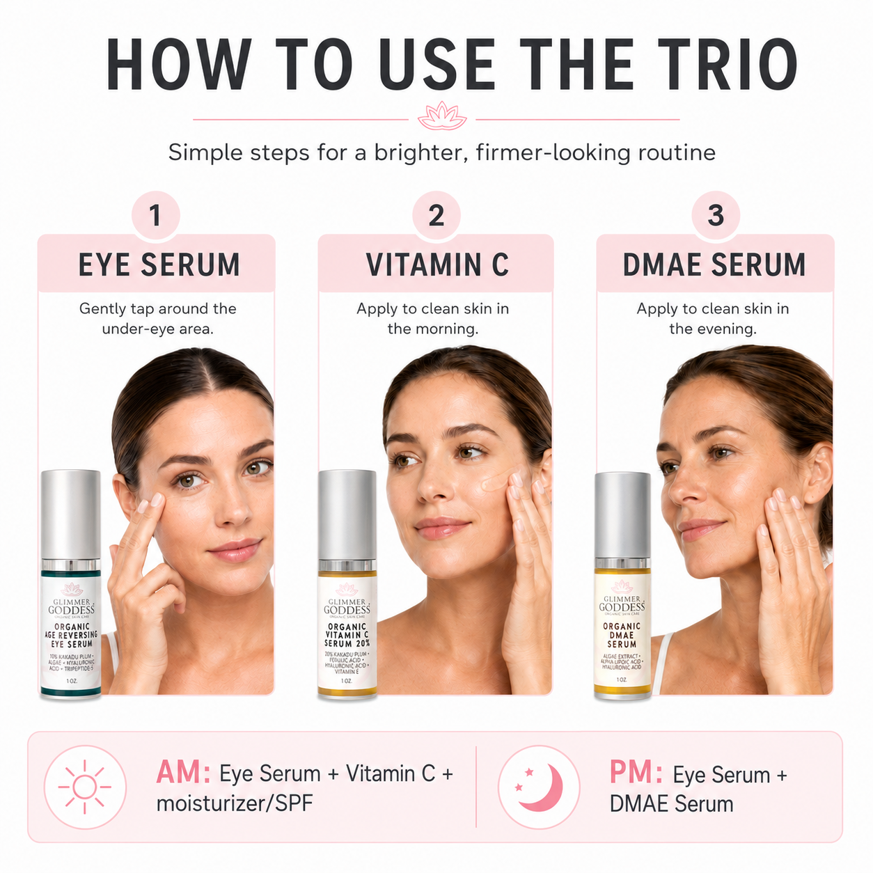 Organic Anti-Aging Trio – Vitamin C & Firming Serums - Trending Wellness Store