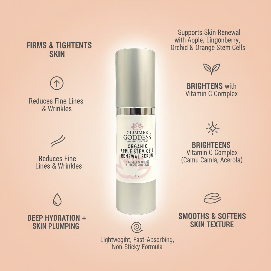 Organic Apple Stem Cell Serum – Plant Stem Cell Anti-Aging Serum with Lingonberry, Orchid & Orange for Wrinkles - Trending Wellness Store