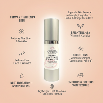 Organic Apple Stem Cell Serum – Plant Stem Cell Anti-Aging Serum with Lingonberry, Orchid & Orange for Wrinkles - Trending Wellness Store