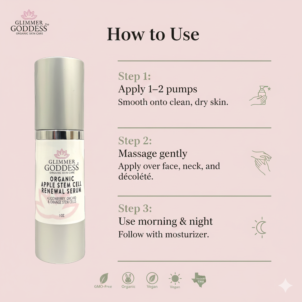 Organic Apple Stem Cell Serum – Plant Stem Cell Anti-Aging Serum with Lingonberry, Orchid & Orange for Wrinkles - Trending Wellness Store