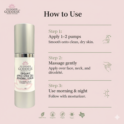 Organic Apple Stem Cell Serum – Plant Stem Cell Anti-Aging Serum with Lingonberry, Orchid & Orange for Wrinkles - Trending Wellness Store