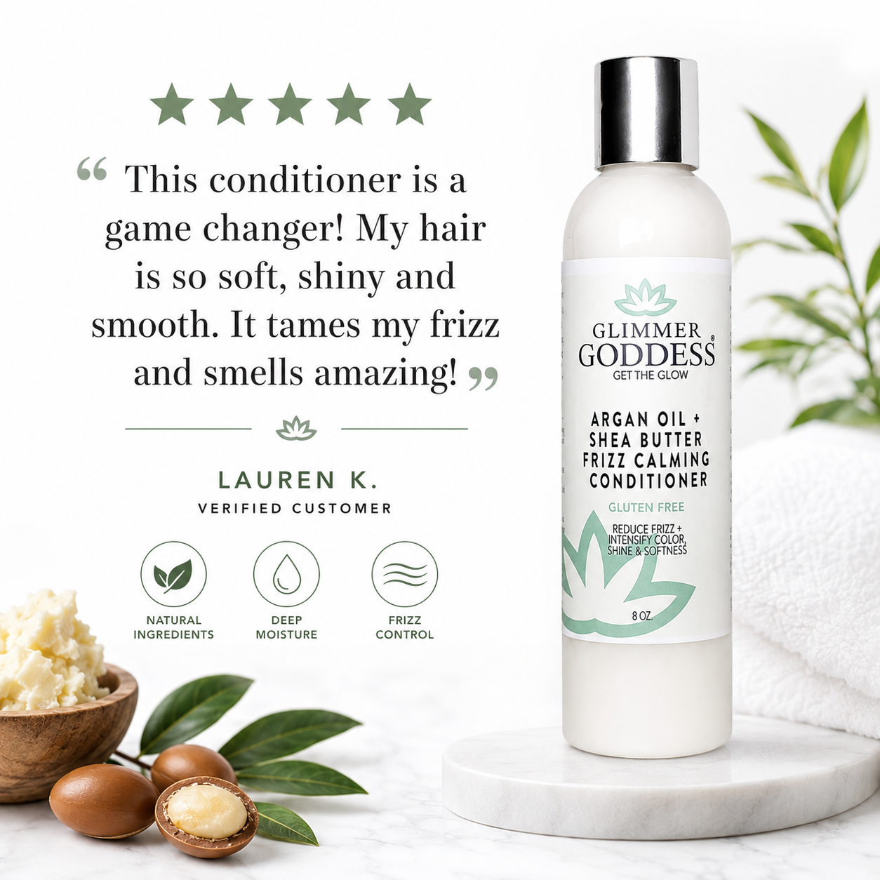 Organic Argan Oil Hair Conditioner – Deep Moisture & Frizz Control - Trending Wellness Store