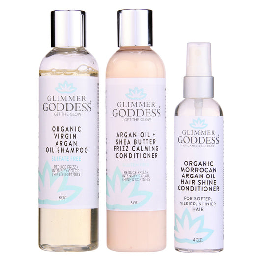 Organic Argan Oil Hair Treatment Trio – Hydrating 3-Step System - Trending Wellness Store