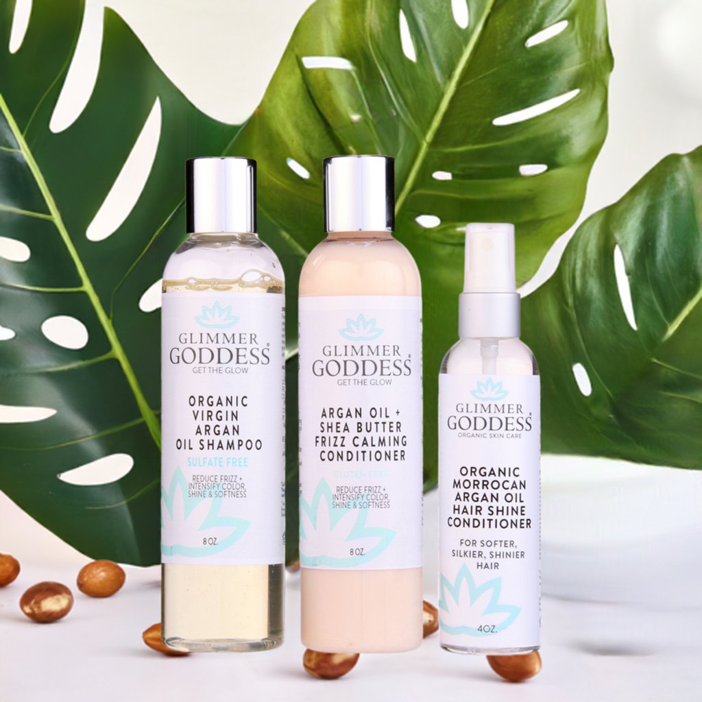 Organic Argan Oil Hair Treatment Trio – Hydrating 3-Step System - Trending Wellness Store