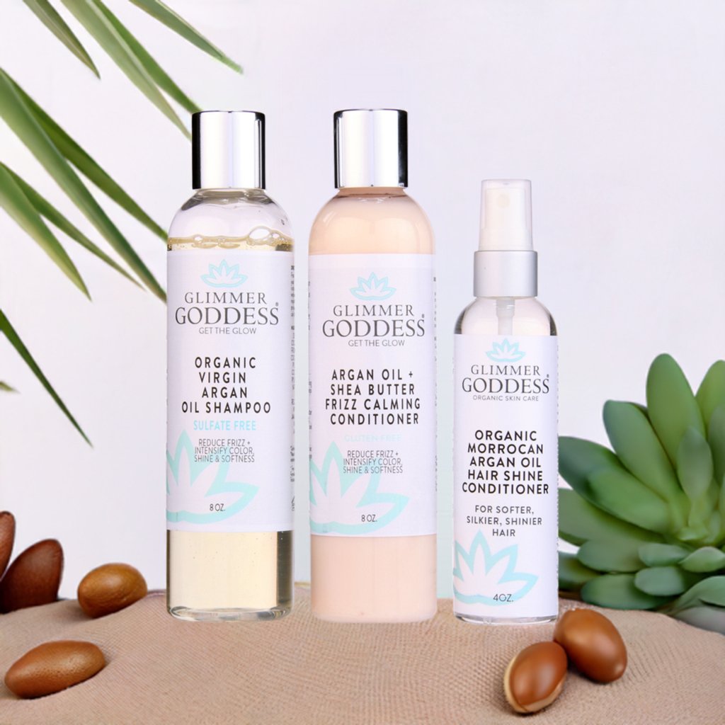 Organic Argan Oil Hair Treatment Trio – Hydrating 3-Step System - Trending Wellness Store