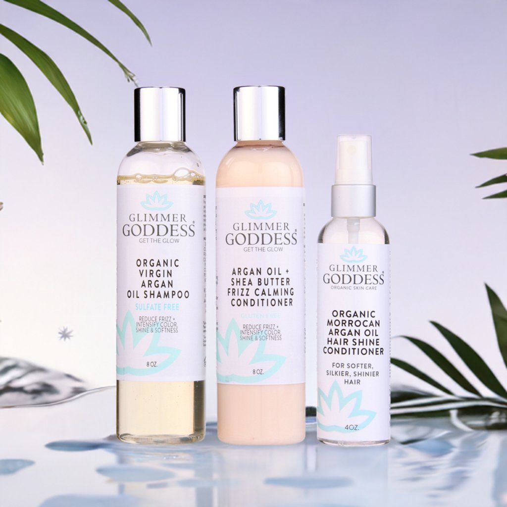 Organic Argan Oil Hair Treatment Trio – Hydrating 3-Step System - Trending Wellness Store