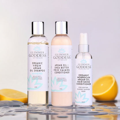 Organic Argan Oil Hair Treatment Trio – Hydrating 3-Step System - Trending Wellness Store
