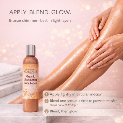 Organic Bronze Shimmer Body Lotion – Buildable Luminous Glow - Trending Wellness Store