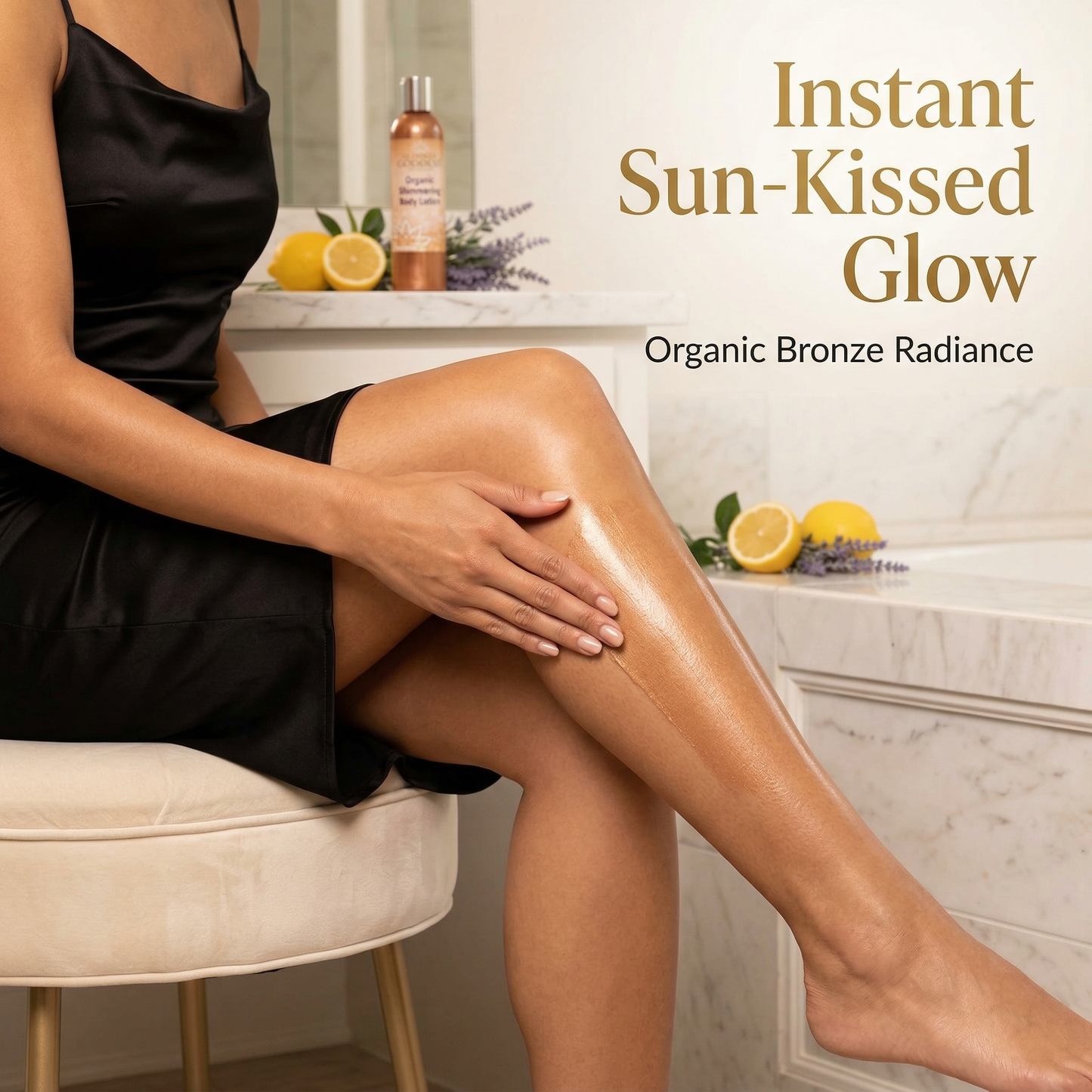 Organic Bronze Shimmer Body Lotion – Buildable Luminous Glow - Trending Wellness Store