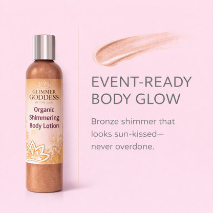 Organic Bronze Shimmer Body Lotion – Buildable Luminous Glow - Trending Wellness Store