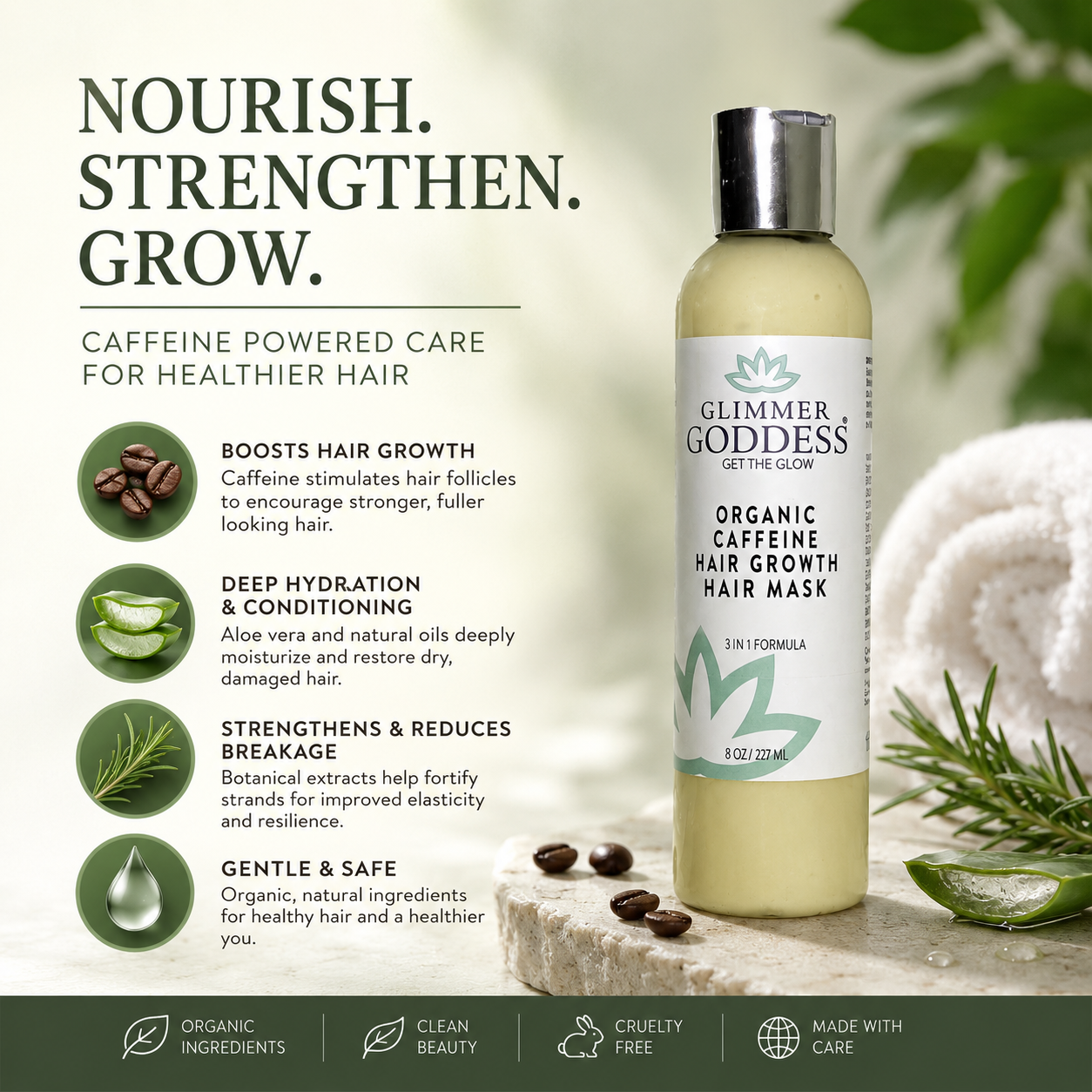 Organic Caffeine Hair Growth Mask – Deep Conditioning Treatment - Trending Wellness Store