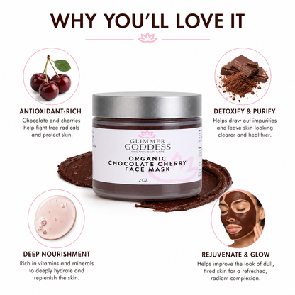Organic Chocolate Cherry Face Mask – Antioxidant Anti-Aging Treatment - Trending Wellness Store