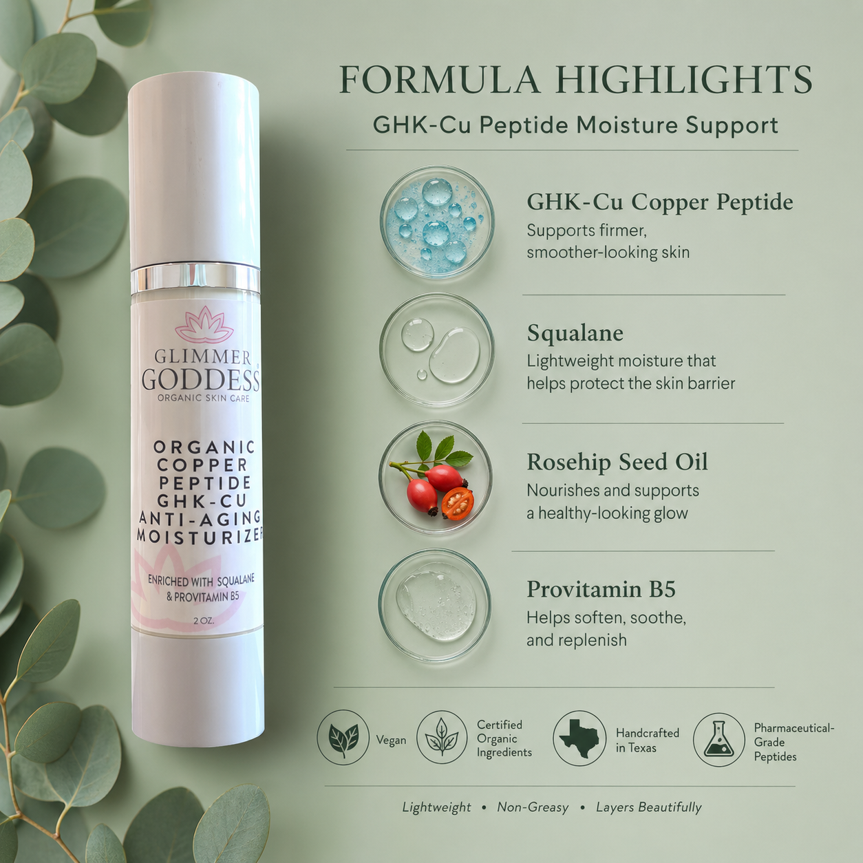 Organic Copper Peptide Moisturizer – Firming & Smoothing - Trending Wellness Store