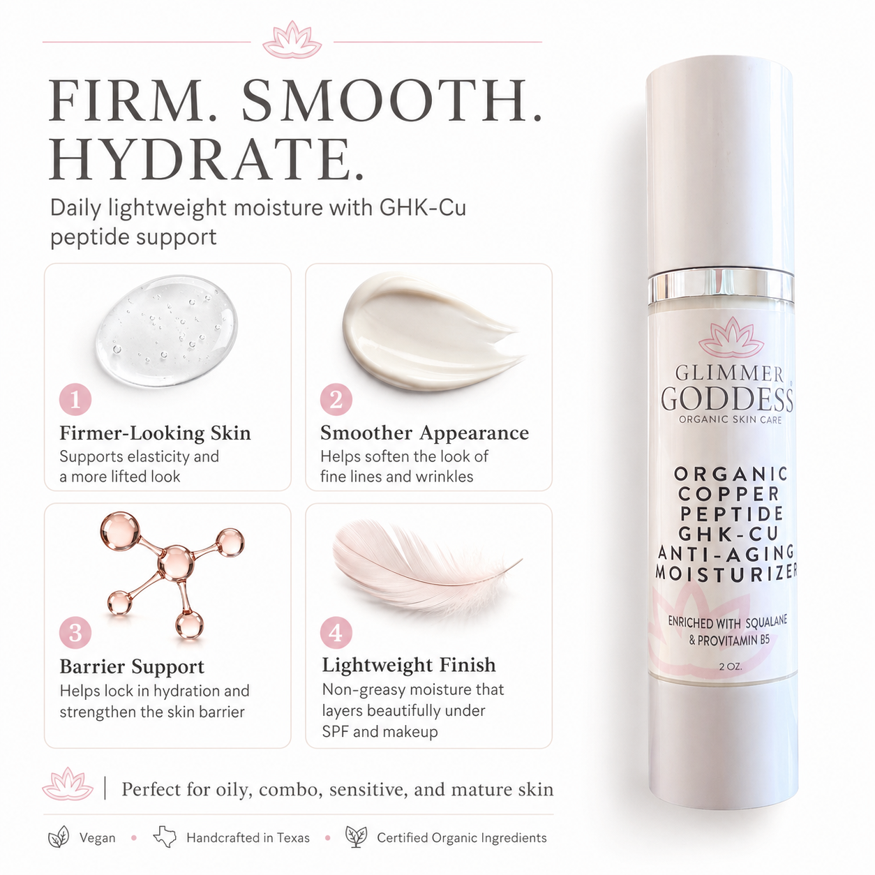 Organic Copper Peptide Moisturizer – Firming & Smoothing - Trending Wellness Store