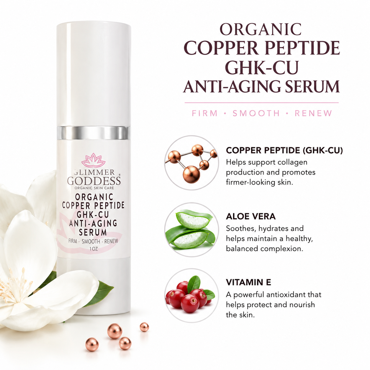 Organic Copper Peptide Serum – Firming & Smoothing - Trending Wellness Store