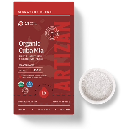 Organic Cuba Mia Decaf Espresso ESE Coffee Pods, Dark Roast - 18 Pods - Trending Wellness Store