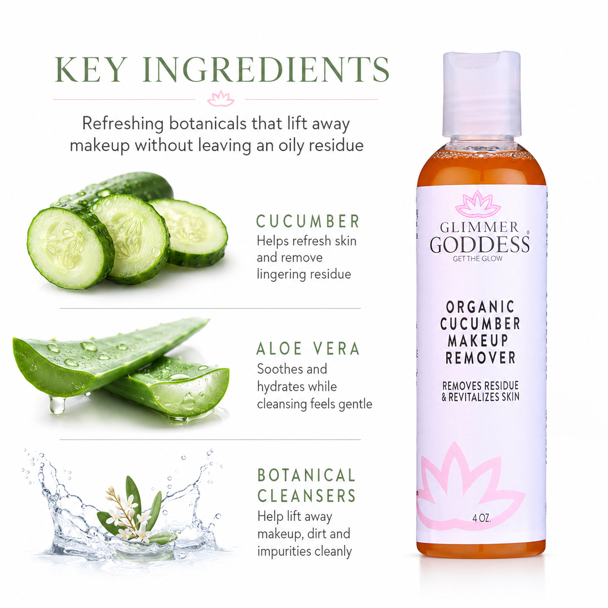 Organic Cucumber Makeup Remover – No Oily Residue - Trending Wellness Store