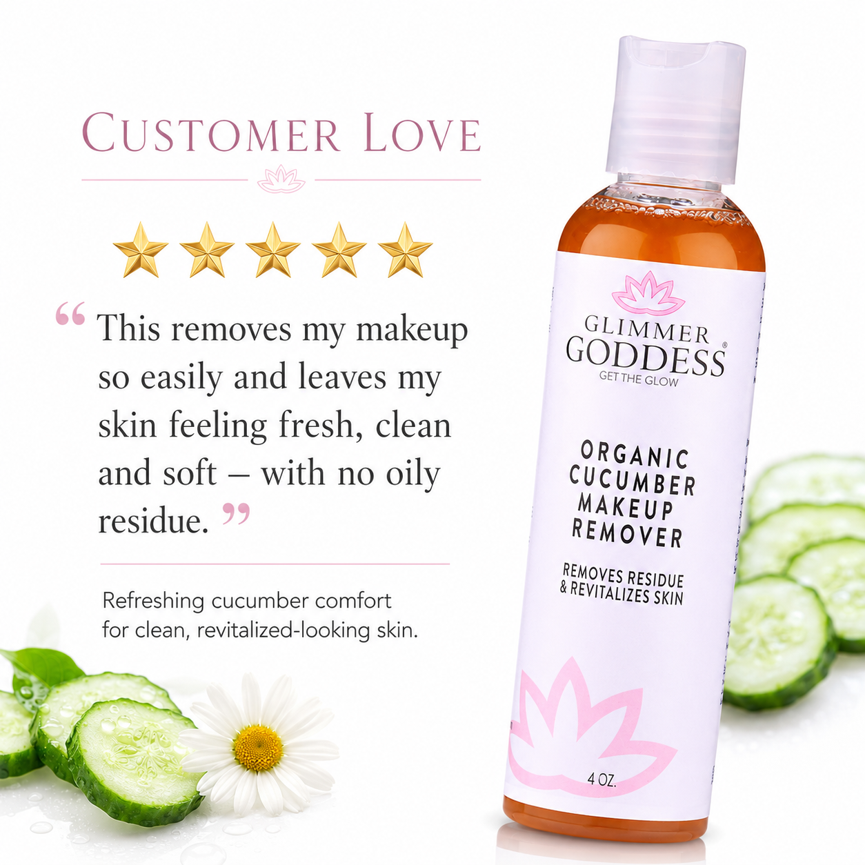Organic Cucumber Makeup Remover – No Oily Residue - Trending Wellness Store