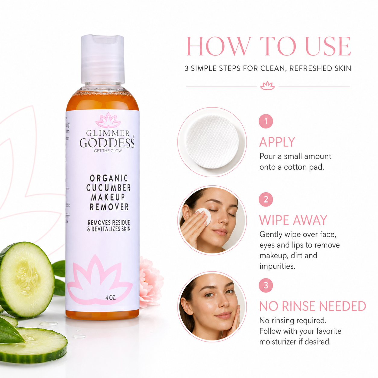 Organic Cucumber Makeup Remover – No Oily Residue - Trending Wellness Store