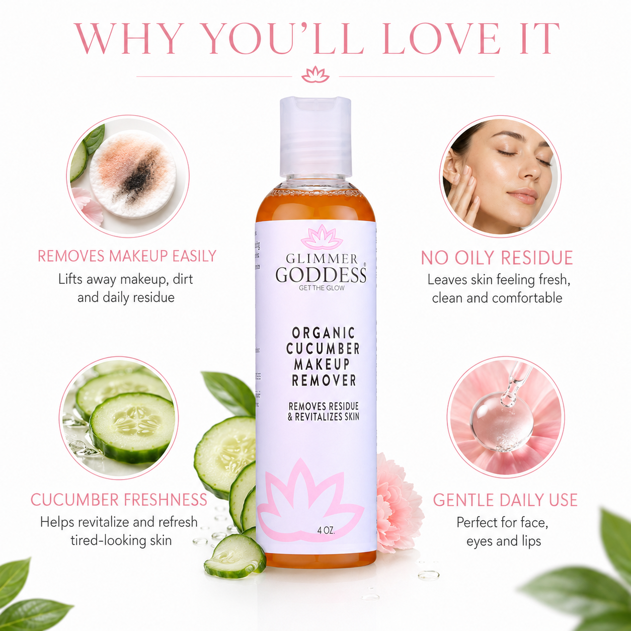 Organic Cucumber Makeup Remover – No Oily Residue - Trending Wellness Store