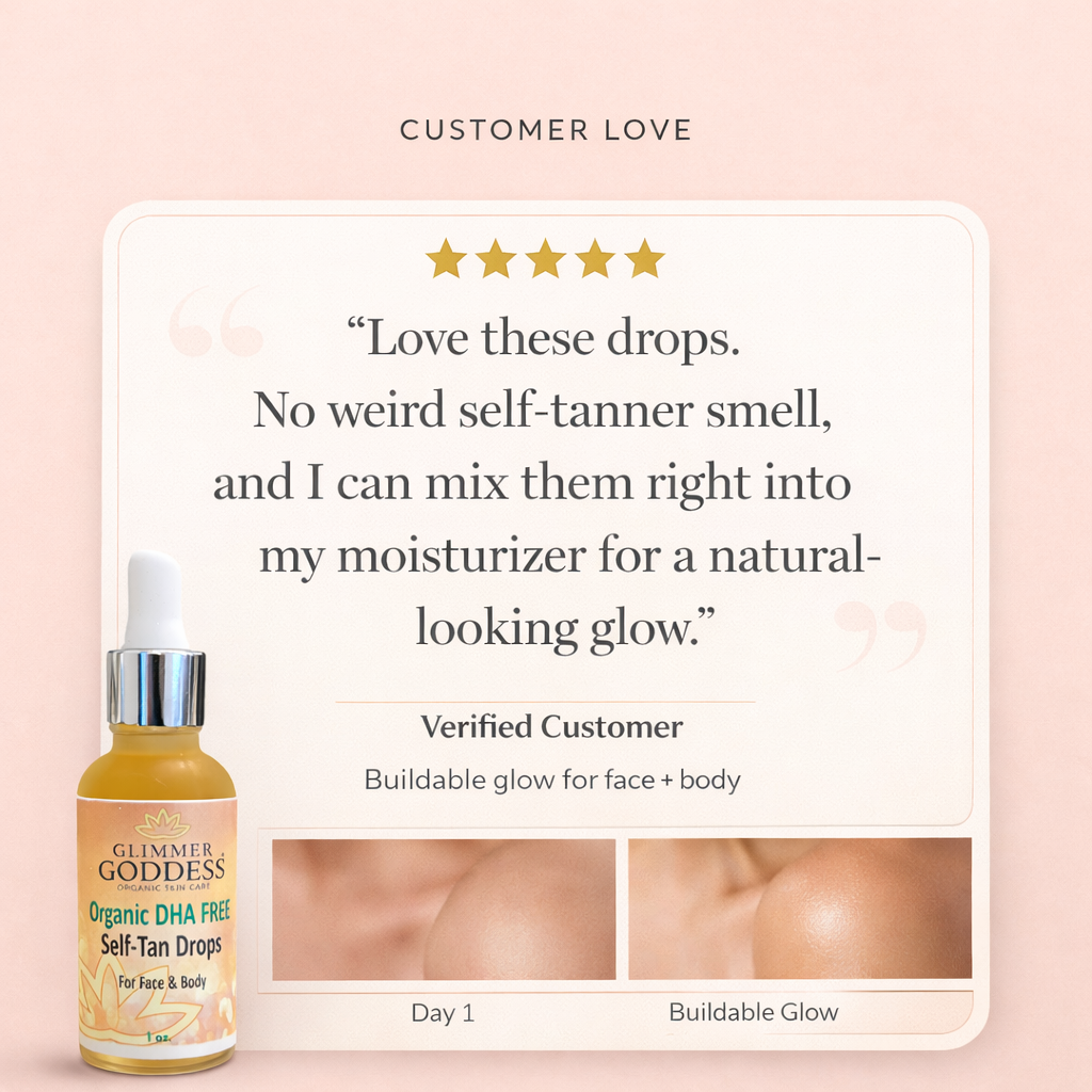 Organic DHA-Free Tanning Drops – Gradual Glow with No Chemical Smell - Trending Wellness Store
