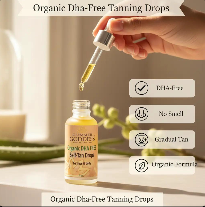 Organic DHA-Free Tanning Drops – Gradual Glow with No Chemical Smell - Trending Wellness Store