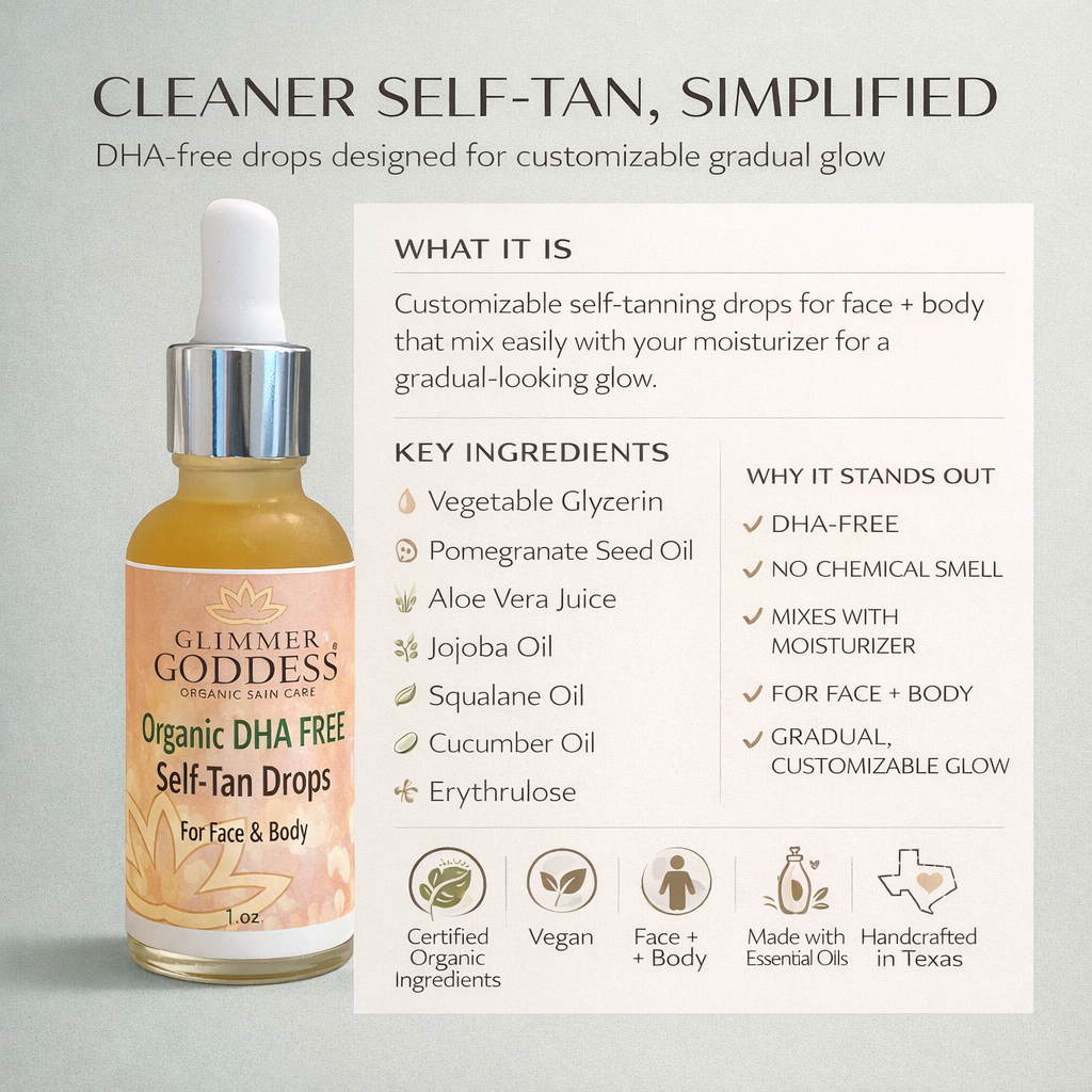 Organic DHA-Free Tanning Drops – Gradual Glow with No Chemical Smell - Trending Wellness Store