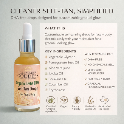 Organic DHA-Free Tanning Drops – Gradual Glow with No Chemical Smell - Trending Wellness Store